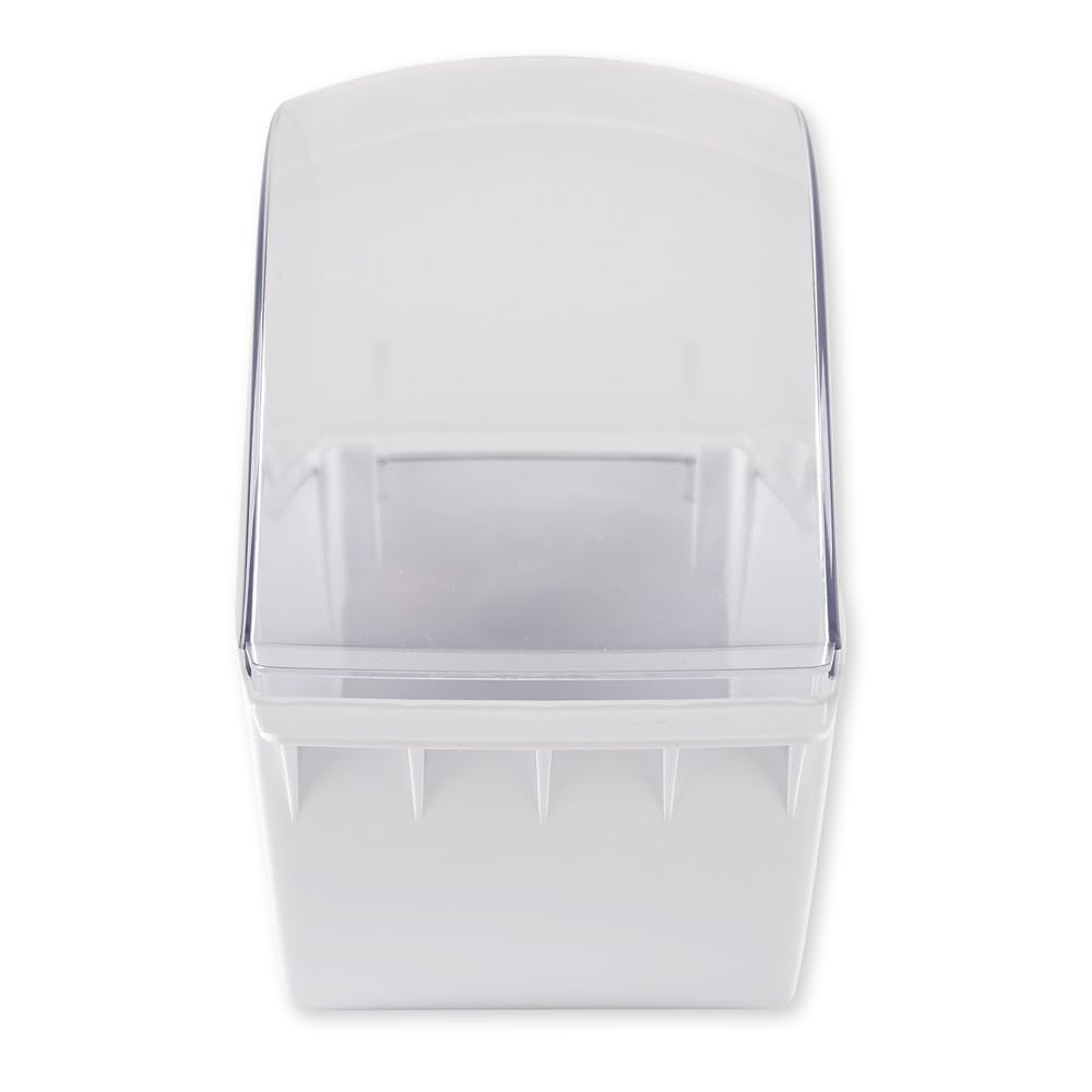 1 Stück Hygostar Spender für Zellstofftupfer | Kunststoff, weiß, L: 23,5cm, B: 12,5cm, H: 20cm, Spender für Tupfer auf Rolle, Tupfer Zellettenbox, Zellettenspender, Kosmetex Tupfer-Spender