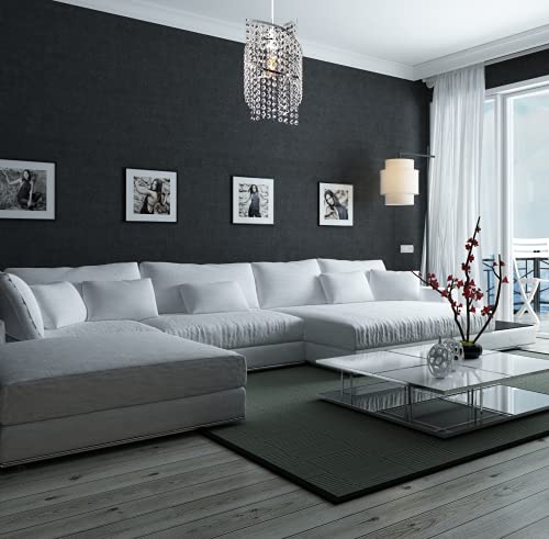 Klass Home K9 Crystal Spiral Droplet Light Shade | Pendant, Lamp Shade | Ceiling Light Shade Chandeliers | Chrome Finish Light for Living Room | Bedroom | Kitchen