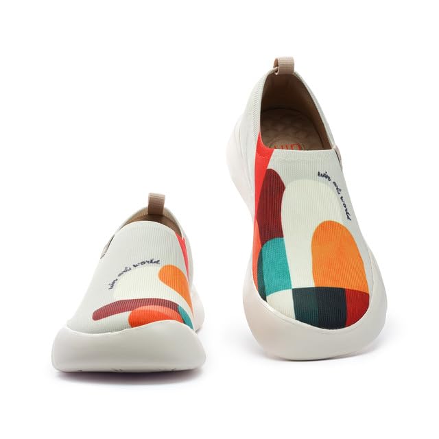Image of UIN Shoes for Women Slip On Sneakers Comfortable Lightweight Barefoot Travel Art Painted Casual Loafers