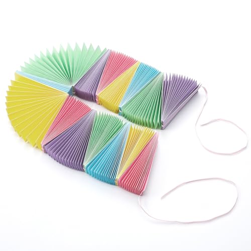 Image of 3 Pack Wedding Paper Fans Garland 15.6ft Colorful Background Ceiling Hanging Decorations Paper Garland Decorations Set for Birthday Party Supplies 3D Bachelorette Party Decorations (Pastel)