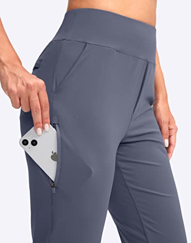 Yyv Women's Golf Pants Stretch Work Ankle Pants High Waist Dress Pants With Pockets For Yoga Business Travel Casual(Dusty Blue Small) #TOP3