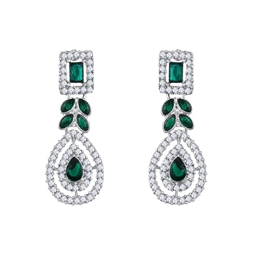 Image of Atasi International AD Diamond Kundan Style Silver Plated Crystals Necklace