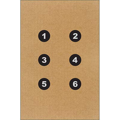 24 Pk, DEA Cardboard Dot Command Training Target Six 3 1/2 Numbered Bull's-Eye Target Black 19