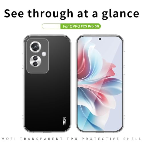 Image of REALCASE Stylish Silicone Back Cover Case for Oppo F25 Pro 5G | Scratch Resistant Protective Crystal Clear Transparent Shock Proof Bumper Back Cover Case for Oppo F25 Pro 5G