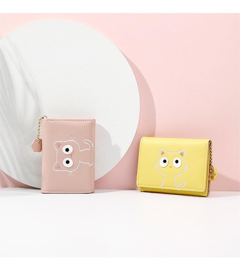 Cute Wallet for Women PU Leather Card Holder Cash Wallet RFID Blocking Purse with ID Window (C00-Blue)4