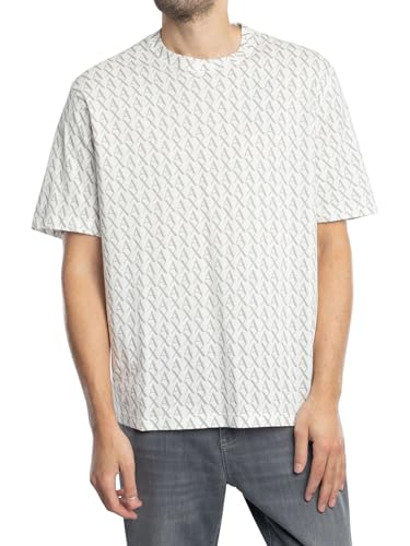 Armani Exchange Men's Allover Logo Tee, T-Shirt, White, M