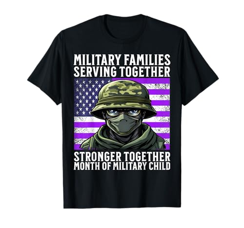 Military Family Kids Purple Up Month of Military Child Gifts T-Shirt
