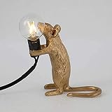 Ytrew Lampe de table avec souris en résine pour rat et petite souris