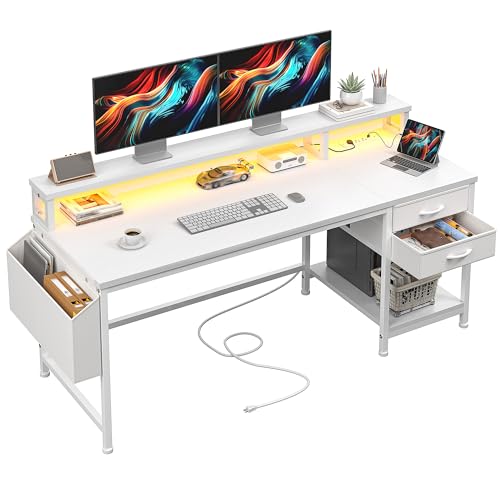 Image of DurayLoly 55 inch Small Gaming Desk with Remote Control RGB Light for Teen Gamer,10m Full-Color Strip with Wireless Remote,20 Dynamic & 20 Lighting Modes, Effortless Control to Level Up Your Gaming Vibe