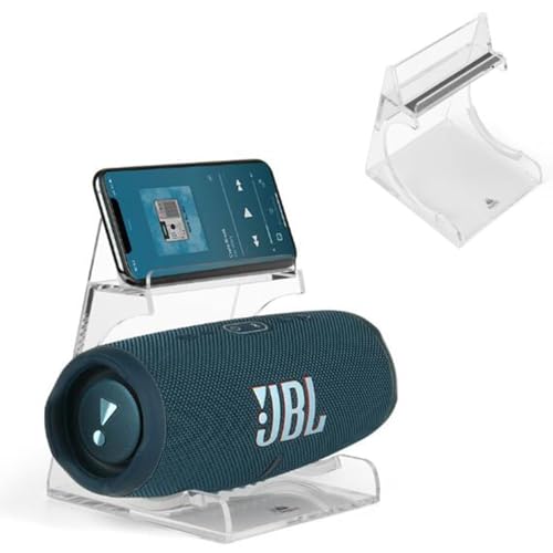 Coyktonty Desktop Stand for JBL Charge5/6/5 WiFi Wireless Portable Bluetooth Speaker,Acrylic Display Stands,Anti-Slip Table Supports (Transparent)