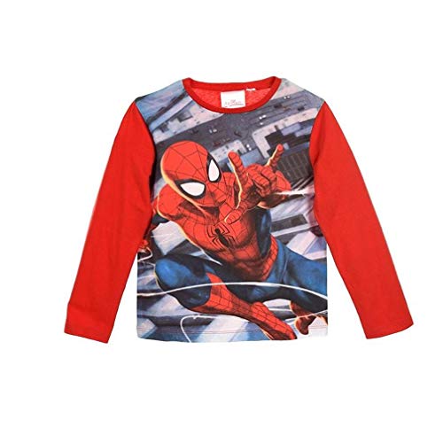 Preisvergleich Produktbild Spiderman Langarmshirt Jungen Marvel Ökotex Standard 100 (Rot; Red, 116)