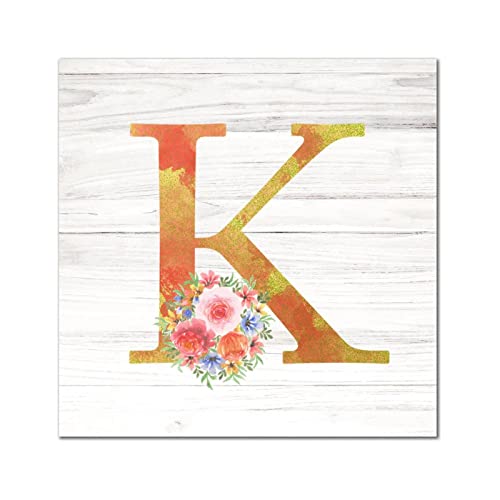 Lettres K en bois monogramme aquarelle rose 40cm pour décoration murale de salon - 2