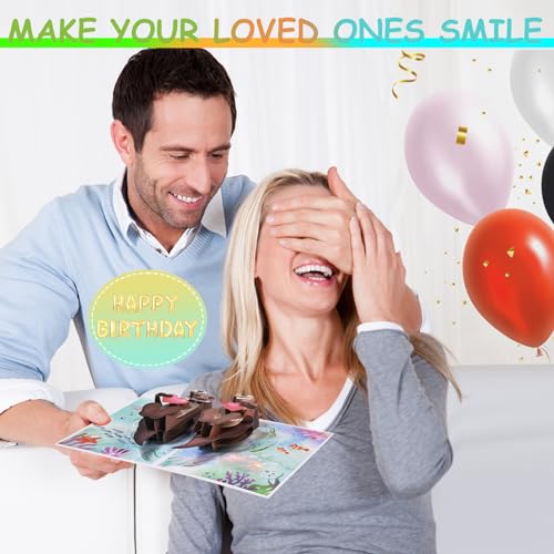 Image of Otter Birthday Cards, 3D Pop Up Cute Musical Birthday Card for Wife Husband | Lights Up Romantic Birthday Cards, 'Happy Birthday To My Otter Half', Sweet Birthday Gifts for Boyfriend Girlfriend Couples