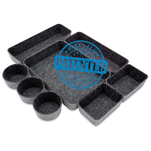 Welaxy Office Supplies Drawer Organizers Trays Storage Bins Drawers Dividers Storage Bin, Pack-8 Gifts For Men (Charcoal) #TOP1