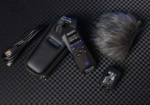Image of Zoom H1essential 2-Track 32-Bit Float Portable Audio Recorder with APH-1e Accessory Pack (Furry Windscreen, AD-17 Adapter, USB-C Cable & Padded Case) + 64GB Micro SD + AAA Batteries + Microfiber Cloth
