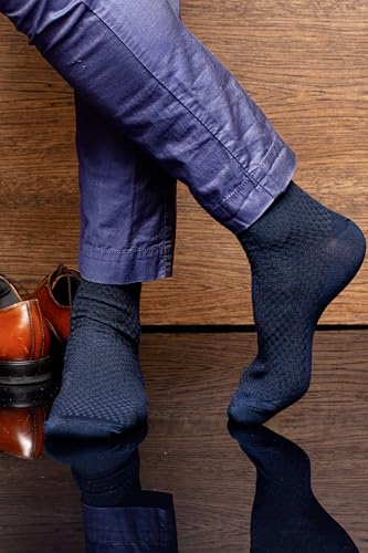 NUDUS UNDERWEAR Men’s Bamboo Rayon Ankle Quarter Dress Socks 5-Pair Gift Box, Premium Quality