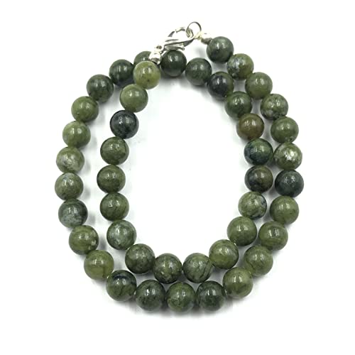 AAA Perfect Natural GREEN JADE Gemstone 8mm Round Beaded Stretchable 15.5