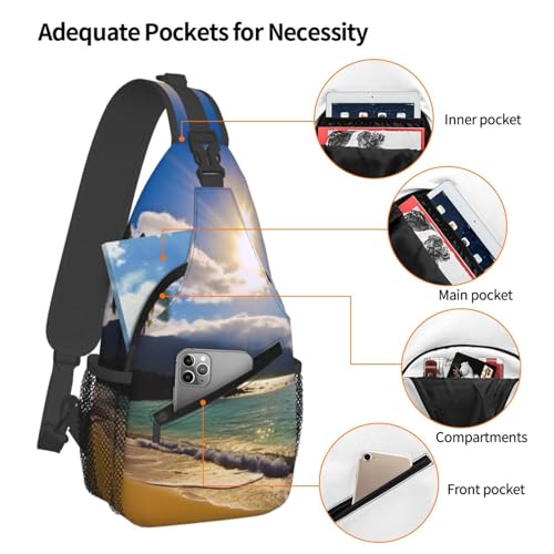 Mochila cruzada diagonal tipo bandolera negra para hombre y mujer miniatura 4