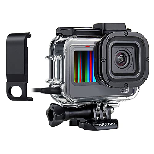 SOONSUN Skeleton Case with Side Door for GoPro Hero 13 12 11 10 9 Black, Side Open Protective Housing with Skeleton Backdoor for Improved Audio Capture, USB Pass-Through Door for Direct Charging