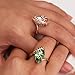 925 Sterling Silver Ring for Women Dragonfly Olive Green Ring Olive Cubic Zirconia Crystal Dragonfly Ring,14K Yellow Gold Dainty Eye Shape Green Gemstone Cocktail Party Statement Ring for Women (7)