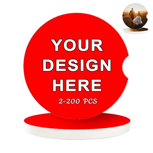Posavasos personalizados para coche en corcho rojo miniatura 1