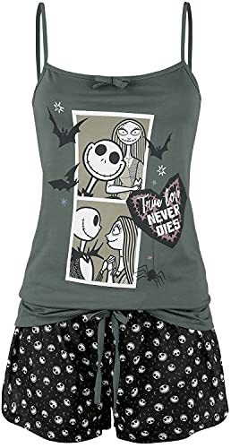 The Nightmare Before Christmas Comic Frauen Schlafanzug schwarz/grau XL
