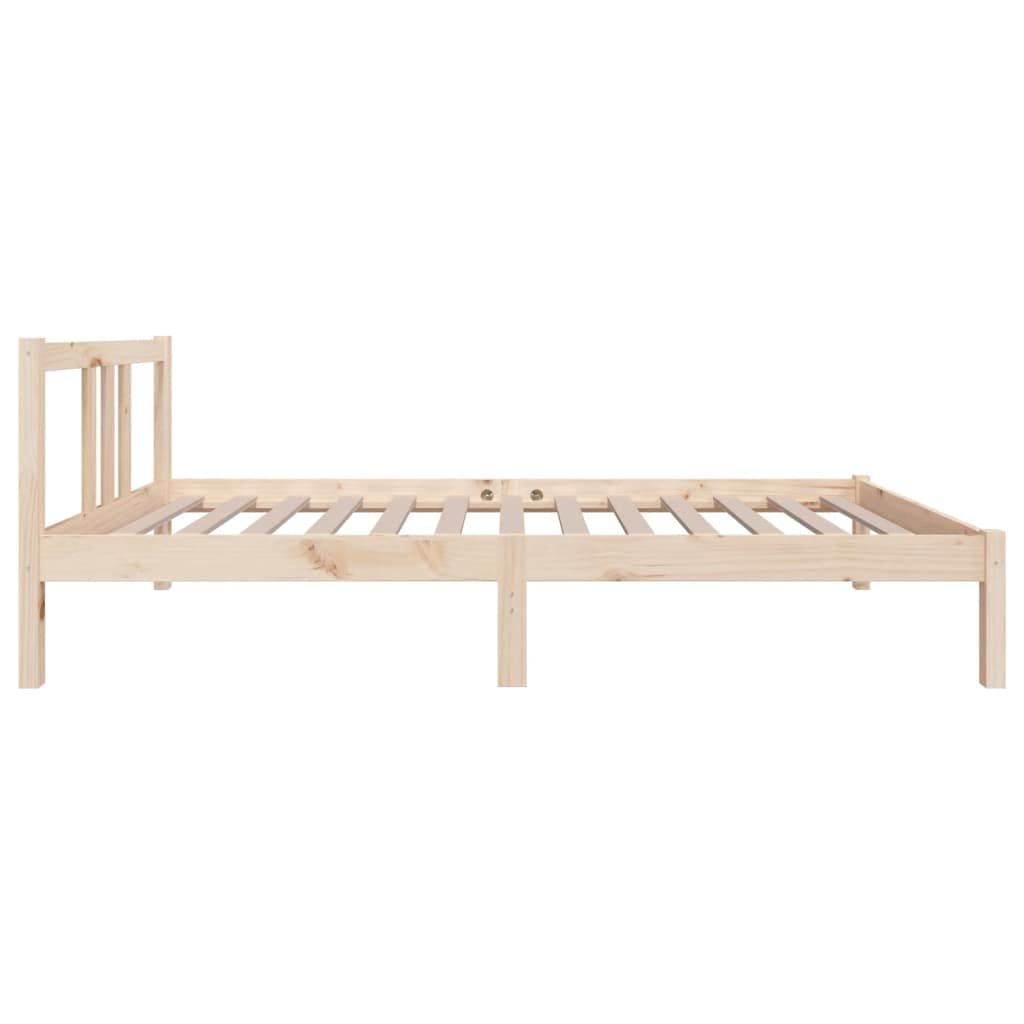 lite drewno sosnowe nowoczesny wystrój sypialni rama łóżka Brąz 90x190 cm | Rama łóżka lite drewno sosnowe 90x190 cm pojedyncza stelaż z listwami zagłówkiem do sypialni