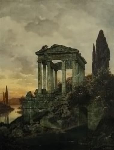Peintures Tempelruine Im Abendlicht Ferdinand Knab pour Sublimer la Décoration de Salon