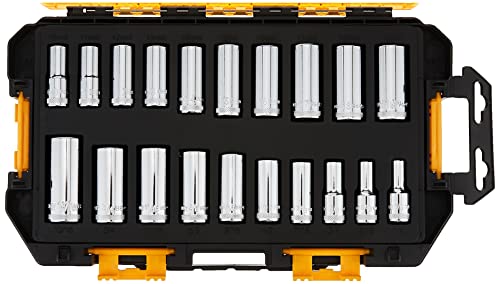 Image of DEWALT Accessory Socket Set, 15-Piece (DWMT73807) & Deep Socket Set, 20-Piece, 3 /8 inch Drive Metric /SAE (DWMT73812)