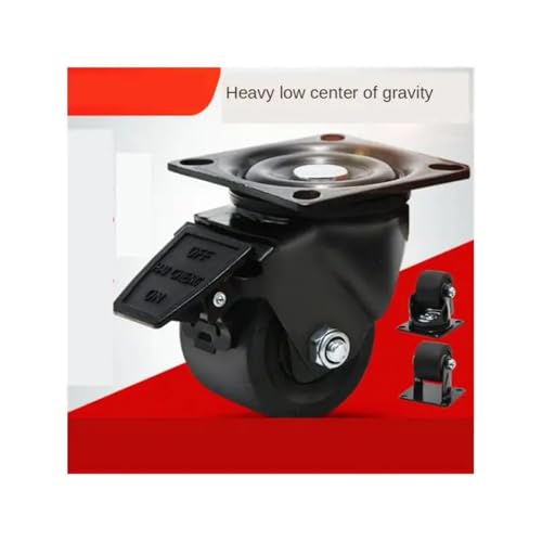 Roulette de frein charge basse 2'' | Roue industrielle silencieuse pour meuble - 7