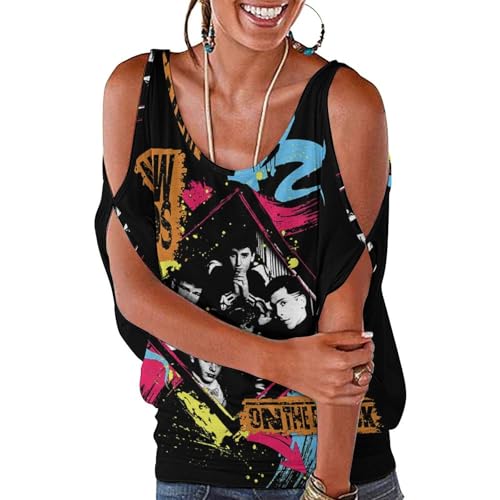 New-Kids On The-Block Shirts Womens Off Shoulder Tops Short Sleeves Casual Classic T-Shirt 2XL