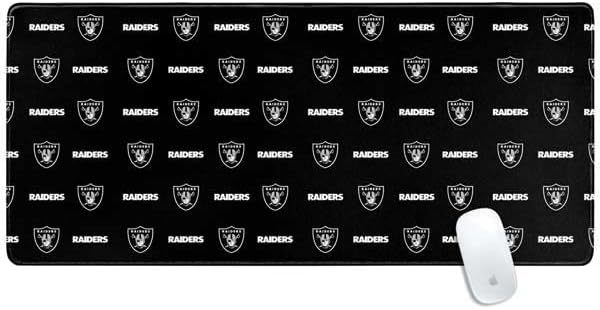 Skinit Extra Large Gaming Mouse Pad - Officially Licensed NFL Raiders Blitz Series Design with Stitched Edges, Waterproof, Non-Slip Rubber Base, Desk Mat for Keyboard & Mouse