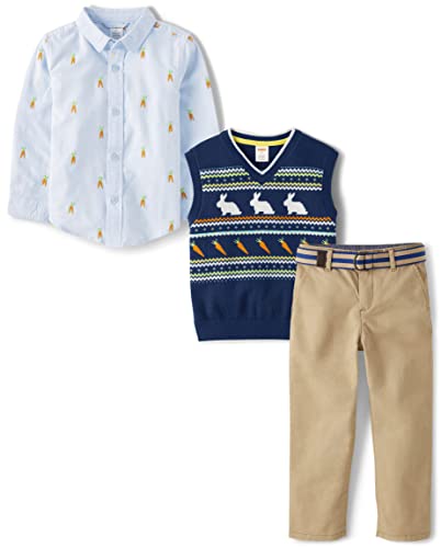 Gymboree Boys Holiday Dressy 3 Piece, Matching Toddler Outfit, Blue Carrot/Easter/Tumbleweed, 12 #TOP17