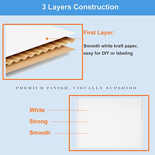 Wowxyz White Shipping Boxes 6X4X3 Inch 25 Pack - Corrugated Cardboard Box Mailers For Small Business thumb #2