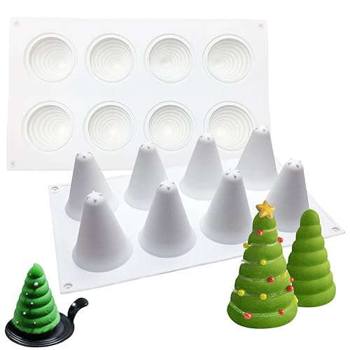 HGSHUO Moldes de Silicona Navidad Molde Árbol de Navidad Molde de Pastel Arbol Navidad Molde de Chocolate 3D Molde para Hornear Moldes para Tartas Moldes de Repostería