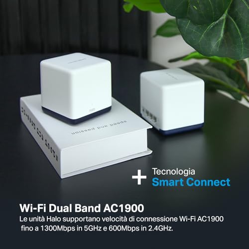 Mercusys TP-Link Halo H1900G(2-pack) Router WiFi Mesh Dual Band AC1900Mbps, 2 Pezzi con Copertura fino a 350?, 3 Porte Gigabit Ethernet, Modalità Router e Access Point, Parental Control - Powerline - Immagine 2