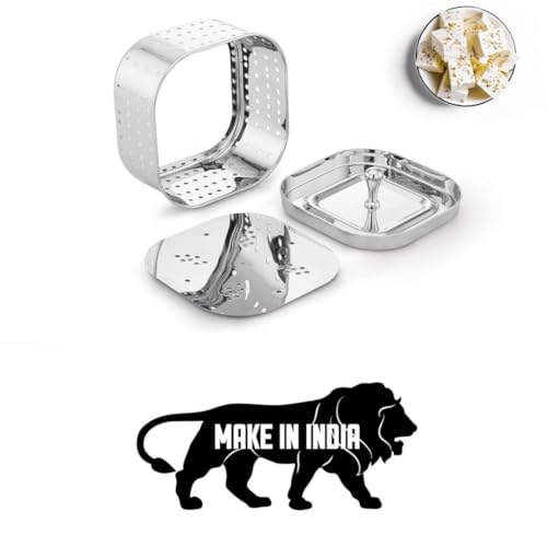 Image of PRANIJ Stainless Steel Homemade Paneer & Tofu Maker Mould with Drainer Plate and Lid | Square Paneer Sprout Maker - 750 ML (Large, Easy to Clean)