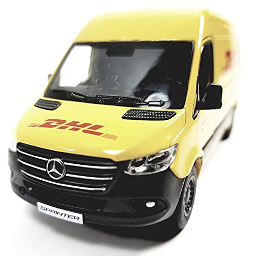 Vehículo a escala 1:48 Mercedes Sprinter DHL amarillo miniatura 2