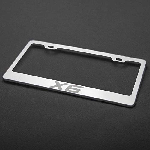 100% Stainless Steel License Plate Frame For X6 With Real Laser Engraving On Chrome Mirror Finished Surface #TOP1