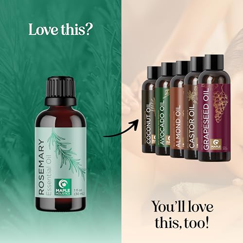 Image of Pure Rosemary Oil for Hair Skin and Nails - 100% Pure Undiluted Rosemary Essential Oil with Dropper for Topical Uses Aromatherapy Diffusing and Home and Beauty DIYs - Vegan and Cruelty Free (1 Fl Oz)