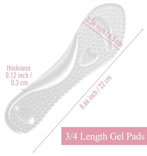 2 Pares de Plantillas para Mujer, Inserciones 3/4 Antideslizantes miniatura 2