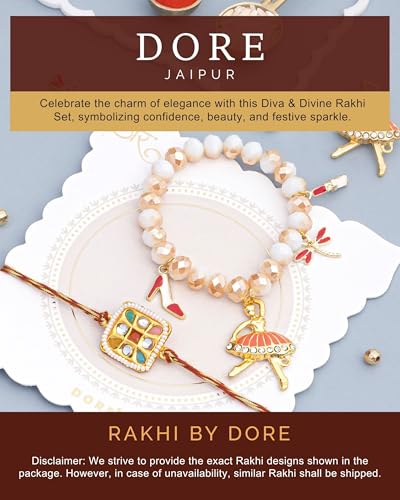 Image of Hyperfoods Bhaiya Bhabhi Rakhi Set With Chocolate Rakhi For Brother Chocolates Gift Pack Rakhi With Chocolates Almond Brittle Brownie 180Gm Diva Divine Bhai Bhabhi Rakhi Set