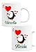 fashwork Coppia Tazze Personalizzabili SanValentino Pinguini Regalo Lui e Lei Innamorati Anniversario Matrimonio Fidanzati Innamorati