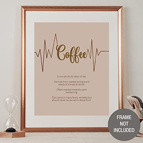 Coffee Definition Poster Sign Wall Art Print For Home Decor (8 X 10 Inch Print On Unframed Premium Fine Art Matte Paper) #TOP2
