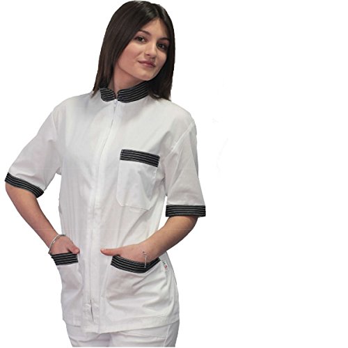 Fratelliditalia Casacca Damenjacke Chef Küche Küche Arbeit Bar Laboratorio Zip Halbarm S Quadretto – Bild 3