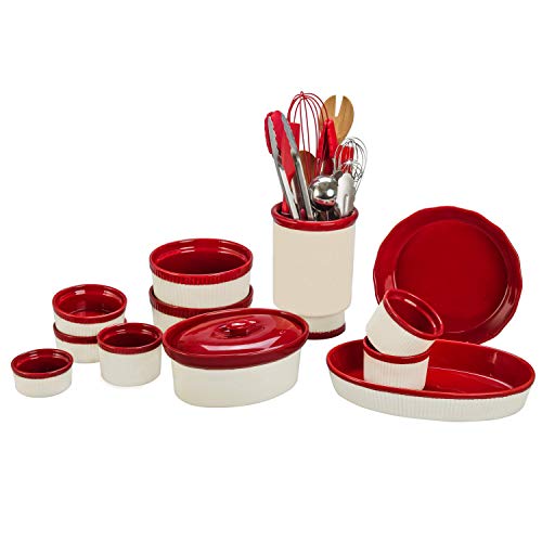 BIA Cordon Bleu Quatro 1-Quart Soufflé Dish, Sand/Spice Red - Thumbnail 7