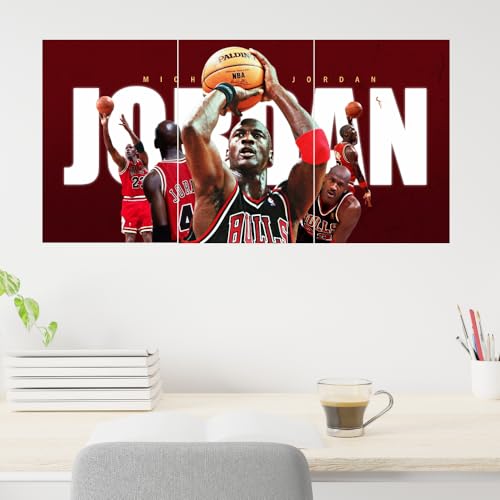 Image of Good Hope - Michael Jordan Split Poster 12x18 Inch - Basketball Player Legend Posters Wall Art Chicago Bulls Fan Poster Sports Motivation Room Decor Motivational Painting for Boys Bedroom Gym sports lovers (without frame framed)