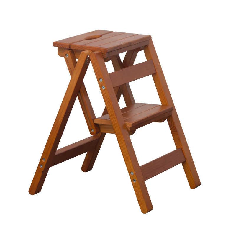Escalera portátil de madera: taburete plegable para ganar altura ahorrando espacio