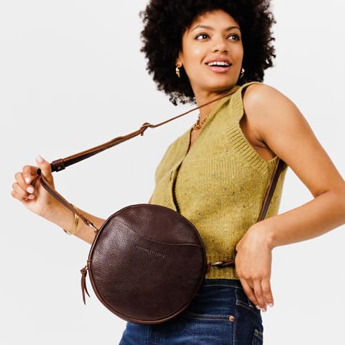 Image of Portland Leather Goods Circle Crossbody Bag for Women - Handmade from the Finest Full-Grain Hides