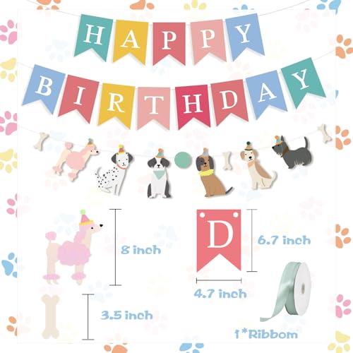 Acide Hund Geburtstagsfeier Dekorationa, Banner mit Hundemotiv, Happy Birthday Hintergrund, Geburtstag Banner für Haustier Geburtstag Party Supplies Dekorationen, Kinder Baby Hund Party Zubehör